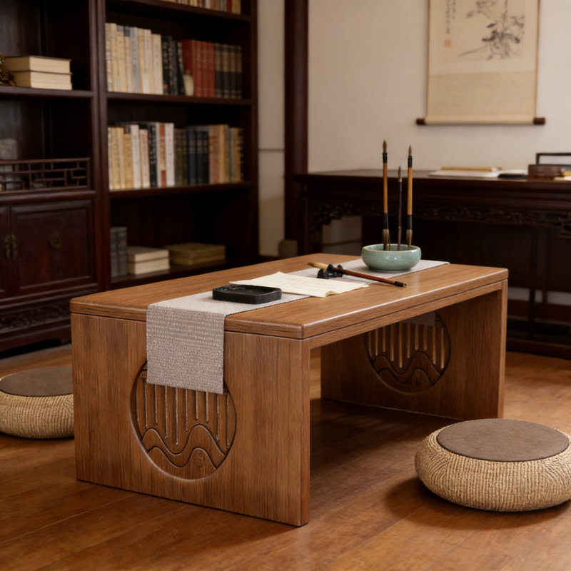 Solid Wood Folding Floor Table - Portable Japanese Style Coffee Table For Meditation, Tea Ceremony, And Small Space Living, No Assembly Required