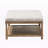 Frias Coffee Table in Weathered Oak & Beige Linen upholstery, 18.42'' H X 42.09'' W X 30.64'' D