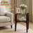 Magnum Modern Two-Tier Round End Table with Tempered Glass Shelves and Rubberwood Legs, Brown-273081496