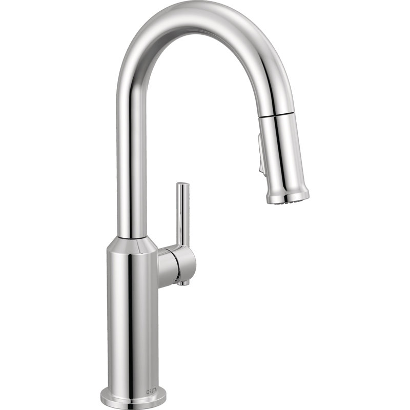 Single Handle Pull-Down Bar/Prep Faucet, Lumicoat Chrome