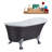 55" Streamline Clawfoot Soaking Acrylic Bathtub With Drain, Clawfeet, and Bamboo Tray-76223129-76223132