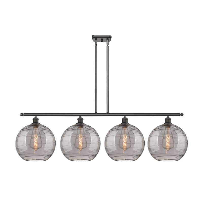 Luminaire suspendu pour îlot de cuisine 4 lumières Ellington, Bronze huilé