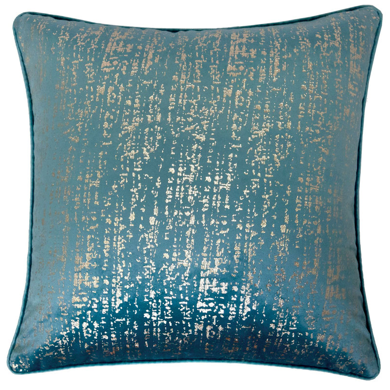  Housse de coussin carré et insert, 20 po x 20 po, Bleu turquoise, Plumes