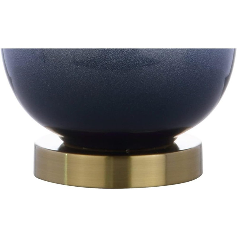 Halley Gradient 25" Ceramic/Brass LED Table Lamp, White/Navy