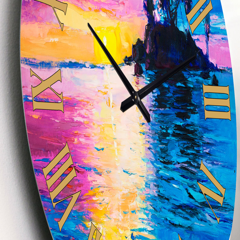 Mystery IsLand in The Ocean Pendant Sunset - Horloge murale traditionnelle, Petit
