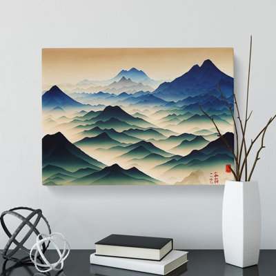 Watercolour Japanese Mountains Vol.1 - Wrapped Canvas