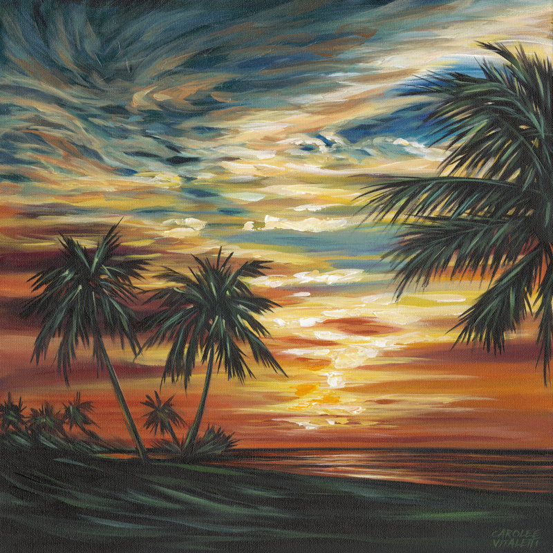 Stunning Tropical Sunset I On Canvas by Carolee Vitaletti Print