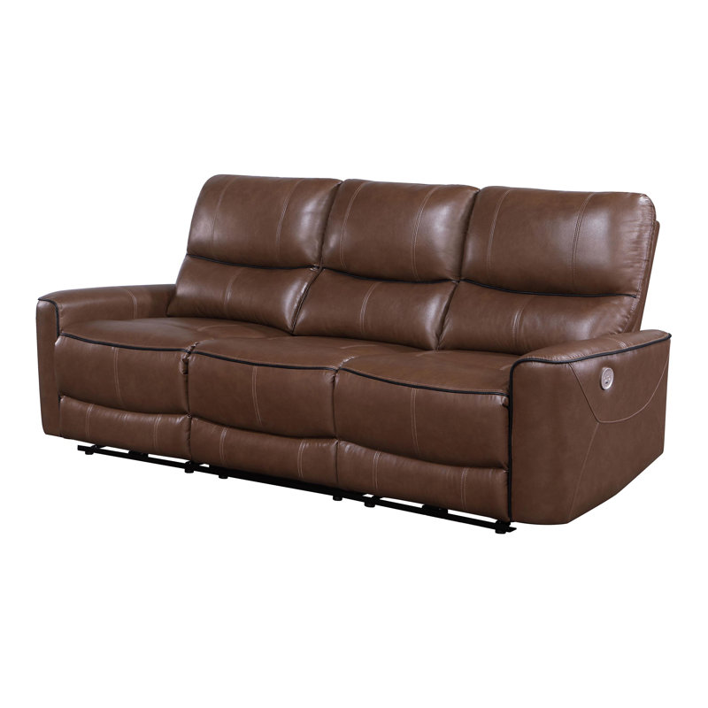 Upholstered Power Reclining Sofa, Brown