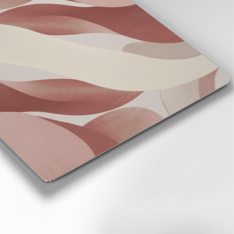 Abstrait formes 35, art mural en métal beige, H 12 po x l 12 po