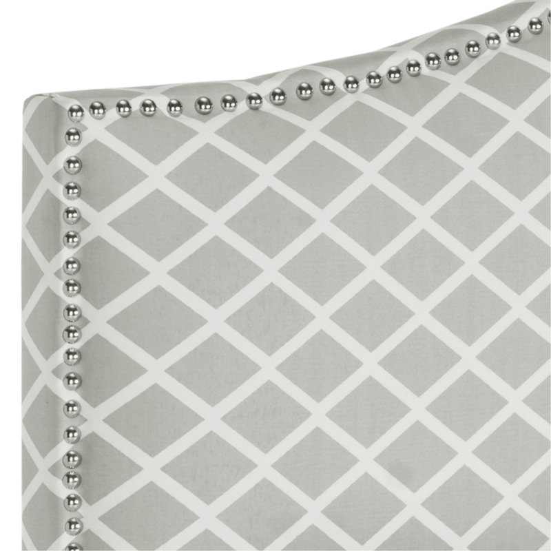 Upholstered Headboard, White / Gray, Full / Double