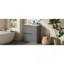 30" Bathroom Vanity With Ceramic Sink And Full-Extension Drawers, Freestanding Bathroom Vanity With Soft Close Drawer Slides, Fluted Design, Grey-1127995174
