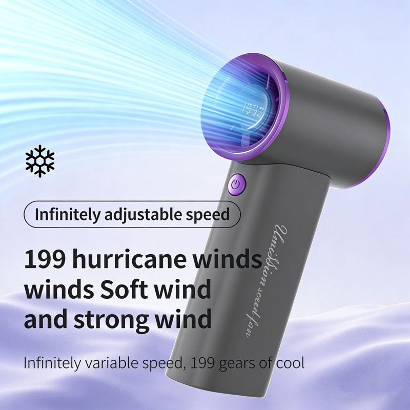 Ventilateur portatif USB à grande vitesse à petite vitesse 199 kbndieu, Black