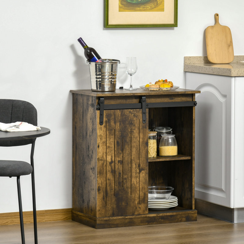 Armoire à vin industrielle avec porte de grange coulissante