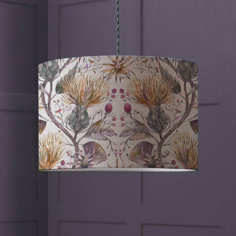 Cotton Drum Lamp Shade, Red, 21cm H x 30cm W x 30cm D
