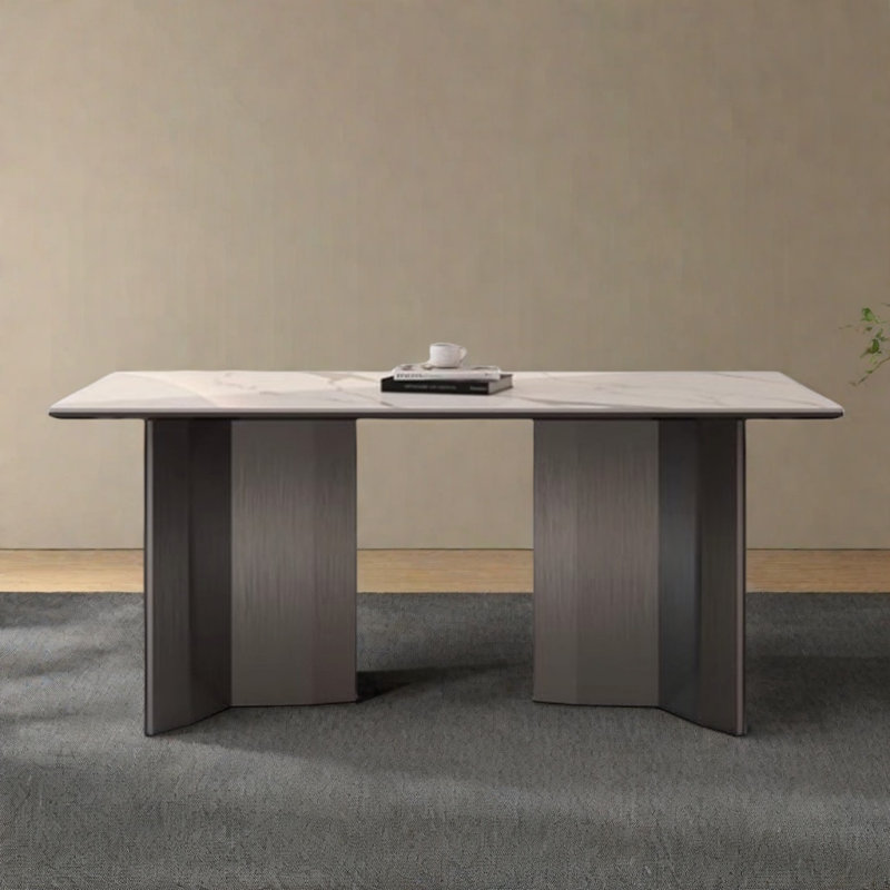 Table de salle à manger haut de gamme italienne de luxe minimaliste, H 29,52 po x L 70,86 po x l 31,49 po