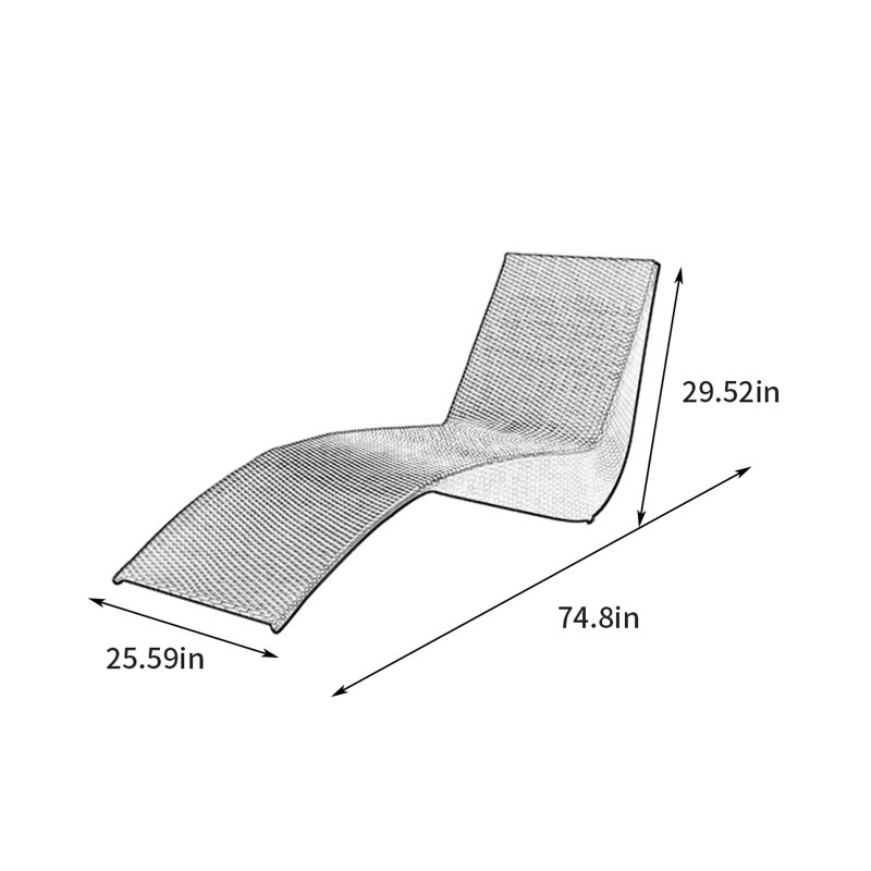 Chaise longue pour l'extérieur, 1, Blanc