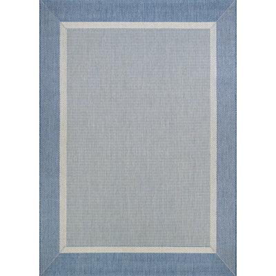 Tapis intérieur / extérieur bleu tissé à plat Alysha