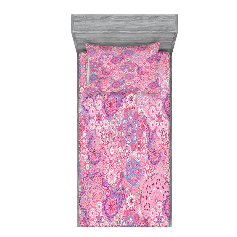 Microfiber Floral Sheet Set, Twin XL Sheet Set with 1 Pillowcase, Paisley 9