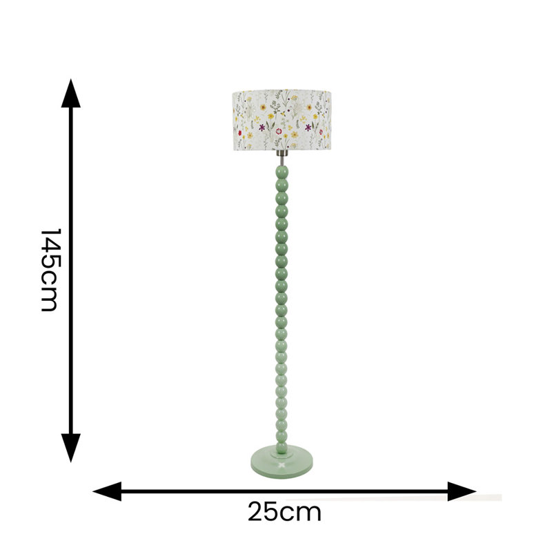 Aryianna 145cm Traditional Floor Lamp, No, Green