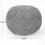 Pouf rond en coton tricoté gris neutre neutre, siège simple supplémentaire pour une décoration minimaliste moderne, 20 po x 20 po x 14 po