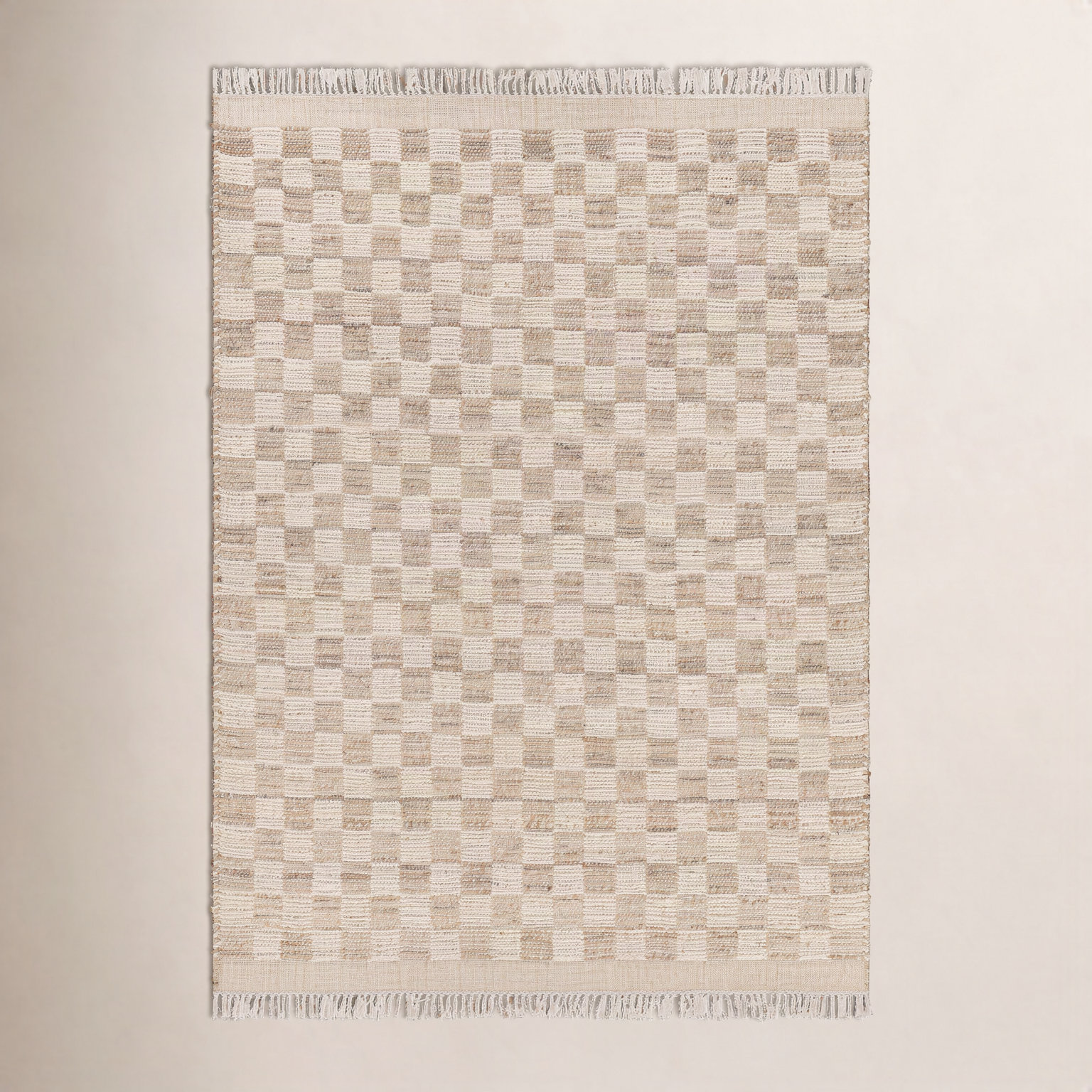 Tali Hand-Woven Checkered Jute Rug, Rectangle 12' x 15'