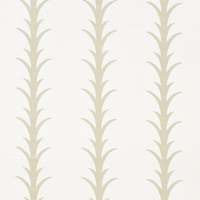 Schumacher x Celerie Kemble Acanthus Stripe Fabric, Sand