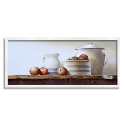bb-022-Framed " Farmhouse Apples Still Life " Acrylic Painting