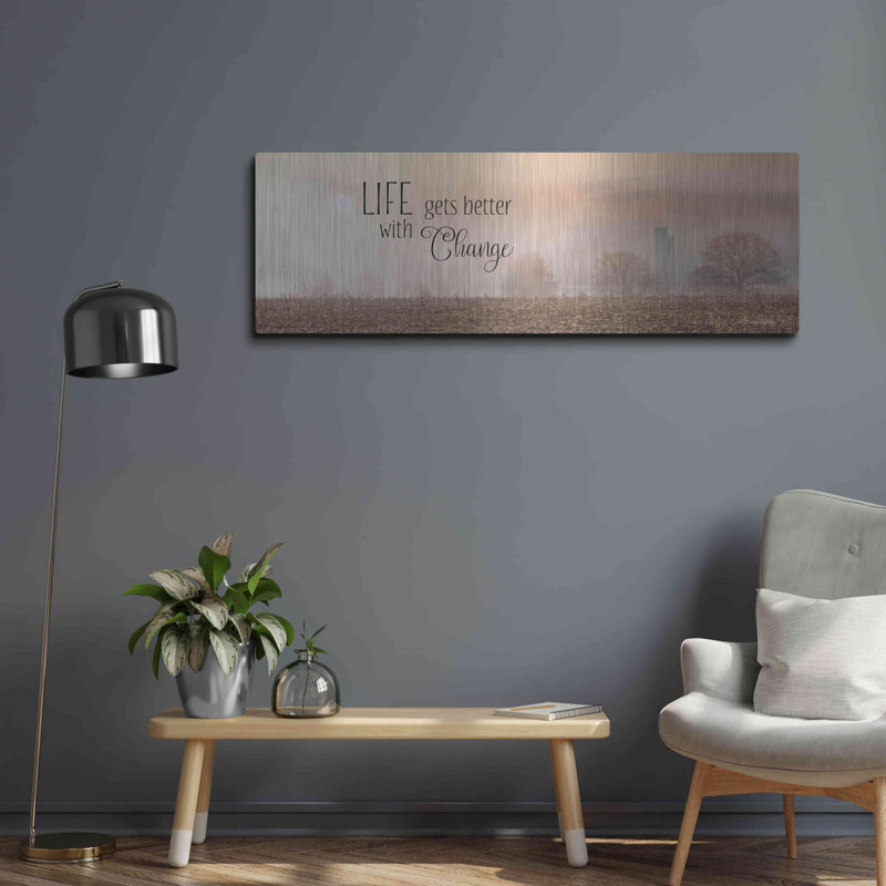 «Life Gets Better with change» par Lori Deiter, art mural en métal, 36 po x 12 po, H 16 po x l 48 po