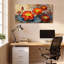 Ensemble de 1 tableau sur toile tendue représentant des fleurs de lotus avec des accents-553849151