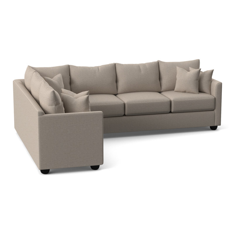 Cecelia Upholstered Sectional, Classic Bleach White Twill, Left Hand Facing