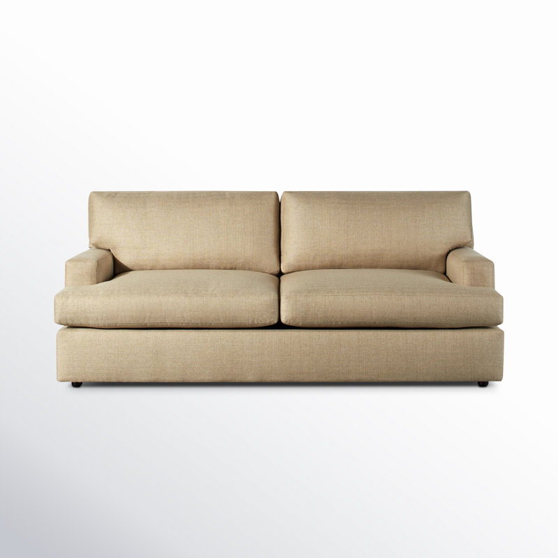 Cleo 84" Upholstered Custom Sleeper Sofa, Turbo Wheat Basketweave