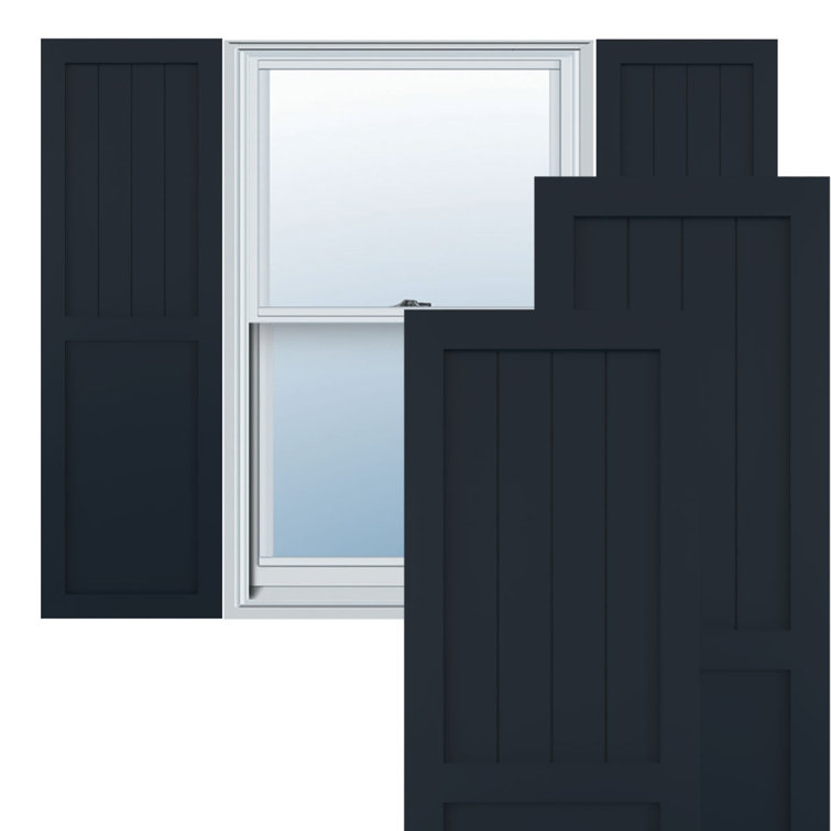 True Fit PVC Farmhouse/Flat Panel Combination Fixed Mount Shutters