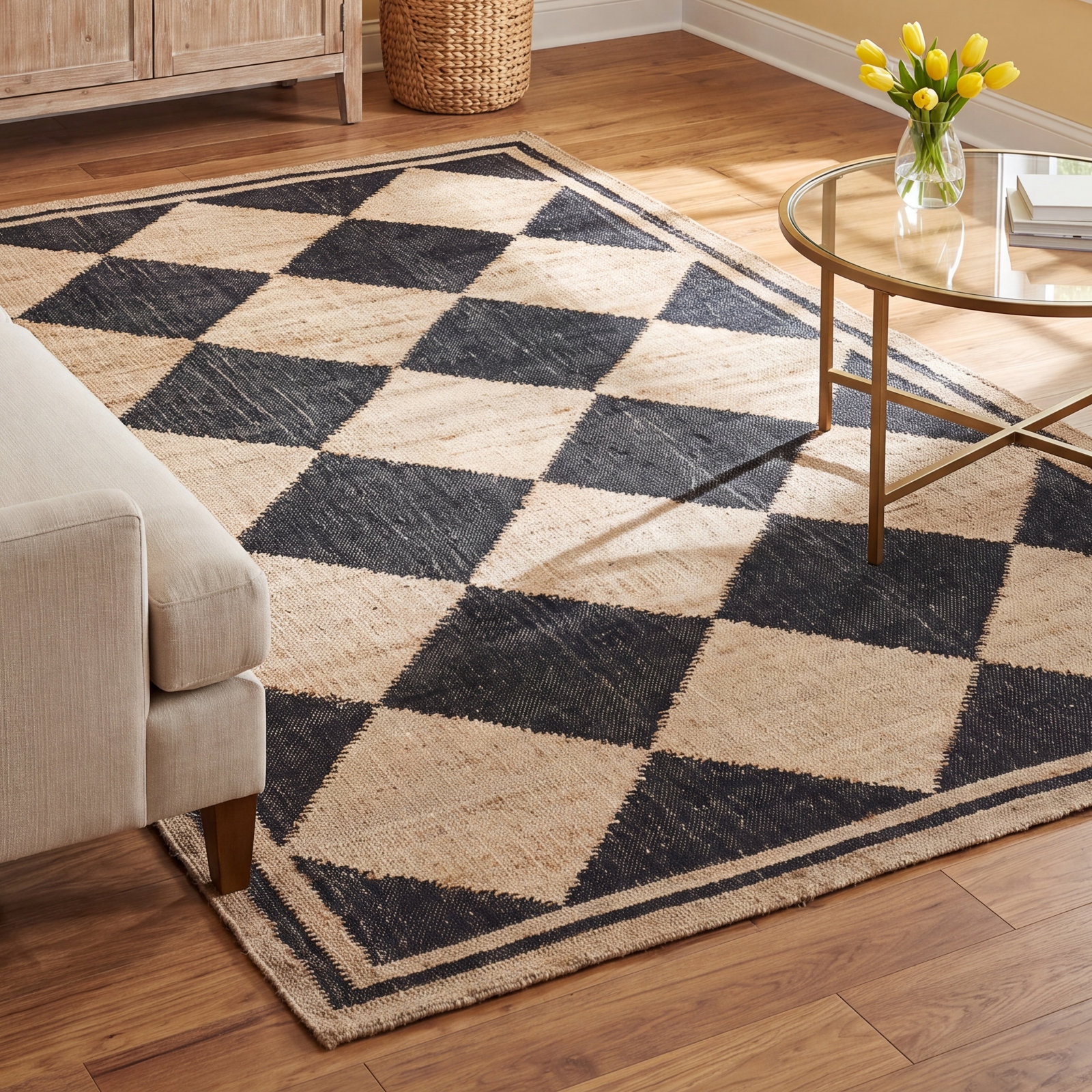 Erin Gates by Momeni Orchard Court Black Hand Woven Wool and Jute Area Rug, Rectangle 3'6" x 5'6"