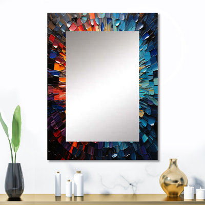 Mandu coloré vinyle disque vinyle mosaïque I - miroir de disques vinyle, miroir mural décoratif moderne, art imprimé en métal