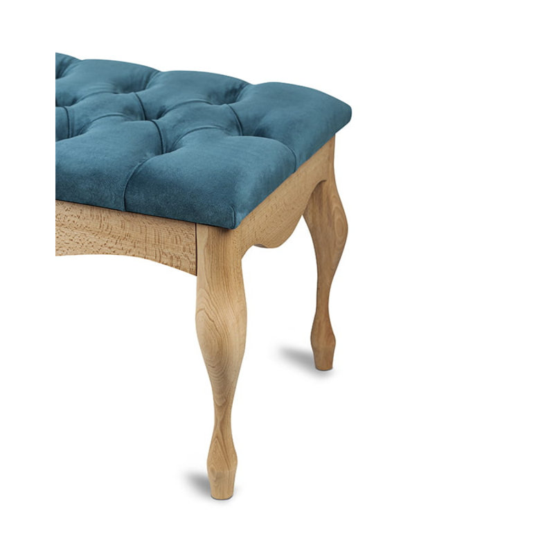 Moorebank 100% Polyester Upholstered Bench, H40 x W60 x D40cm, Green/Natural