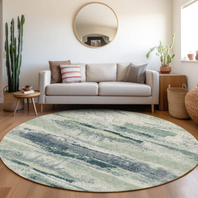 Premium Machine Washable Prisco Mint Rug