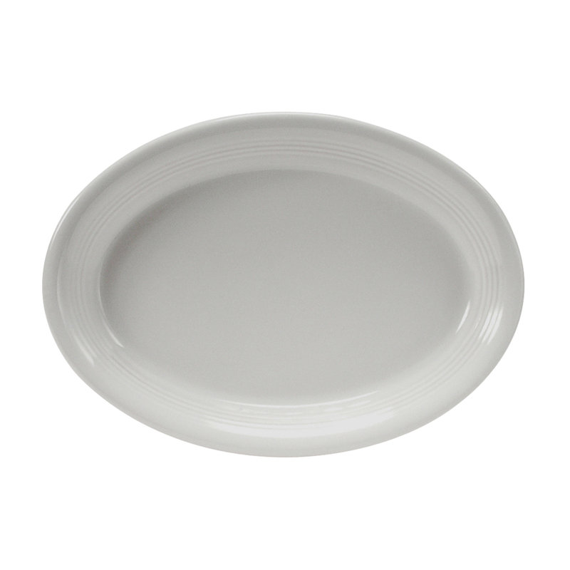 Tuxton Concentrix Ceramic Platter, White