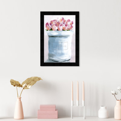 " Pastel Pink Roses Painted Bouquet " Acrylic Painting