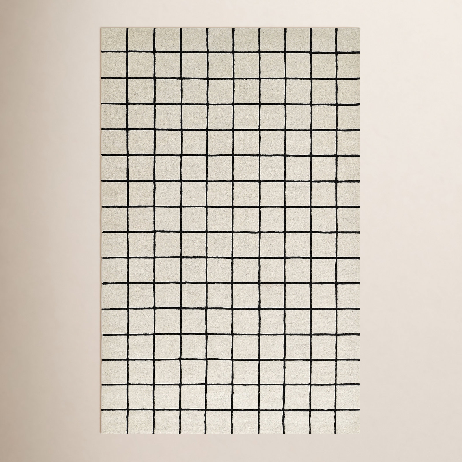 Montara Ivory Hand-Tufted Geometric Wool Rug, Rectangle 9' x 12'