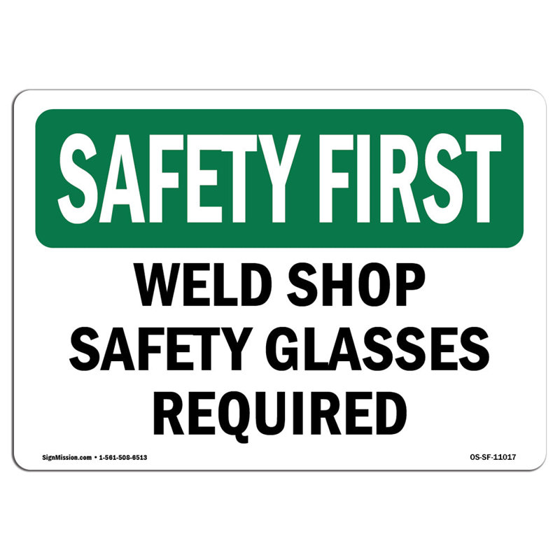 «Safety First Sign», H 12 po x l 18 po x P 0,1 po