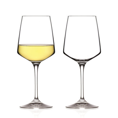 Verres à vin - Ensemble de 2 - Tiges - Pour blanc - Rouge - Vin - Va au lave-vaisselle. - Qualité européenne - par Barski