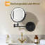 Miroir de maquillage mural rechargeable avec loupe et miroir grossissant de 8 po avec lumières 1X / 10-680121143