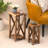 Set of 2 Solid Wood Nesting Tables Rustic Accent Side Tables with Open X-Frame Design Espresso-246741549