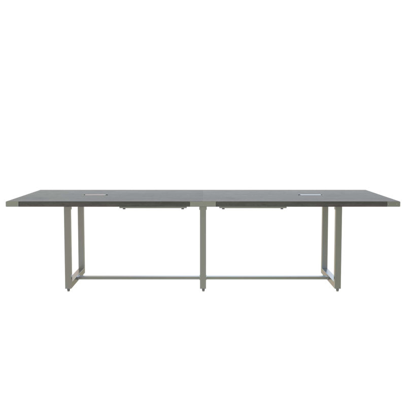 Table de conférence rectangulaire Mirella, H 29,5 po x L 192 po x P 47,25 po, Gris pierre, Gris