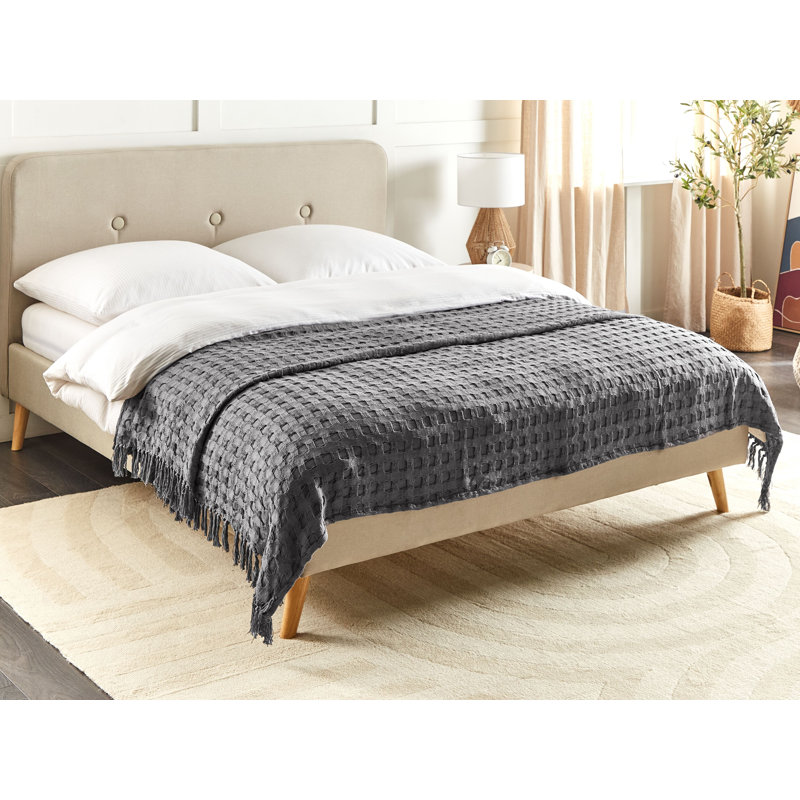 BERE Cotton No Pattern Bedspread, Grey