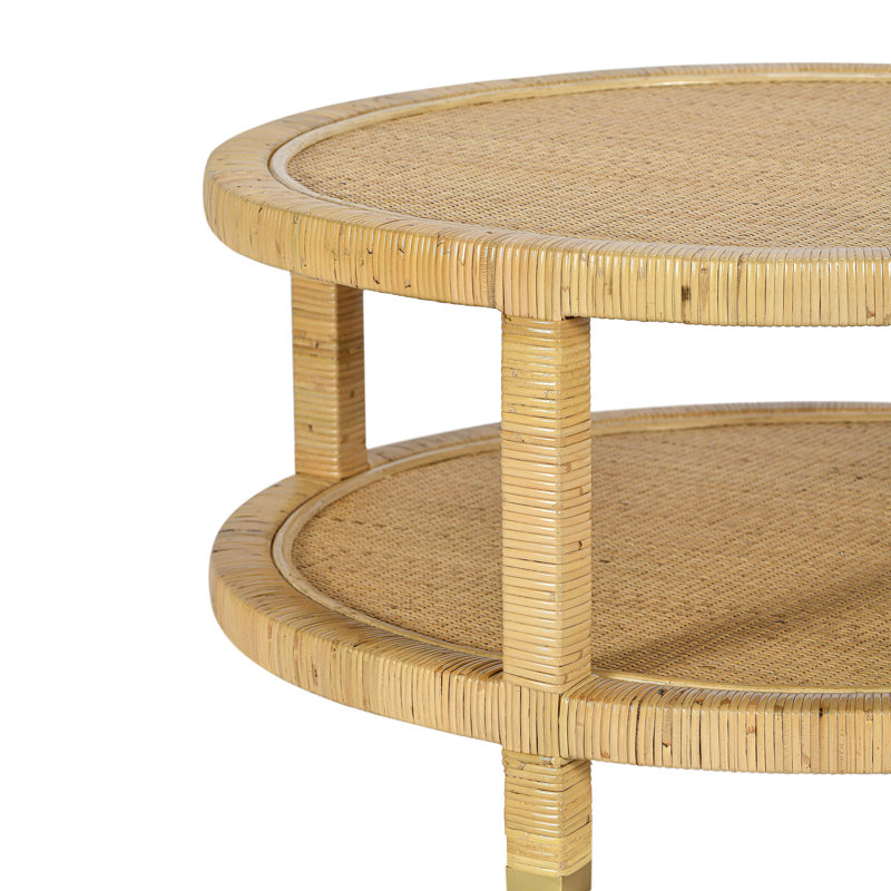 Table basse en rotin naturel Clyatt