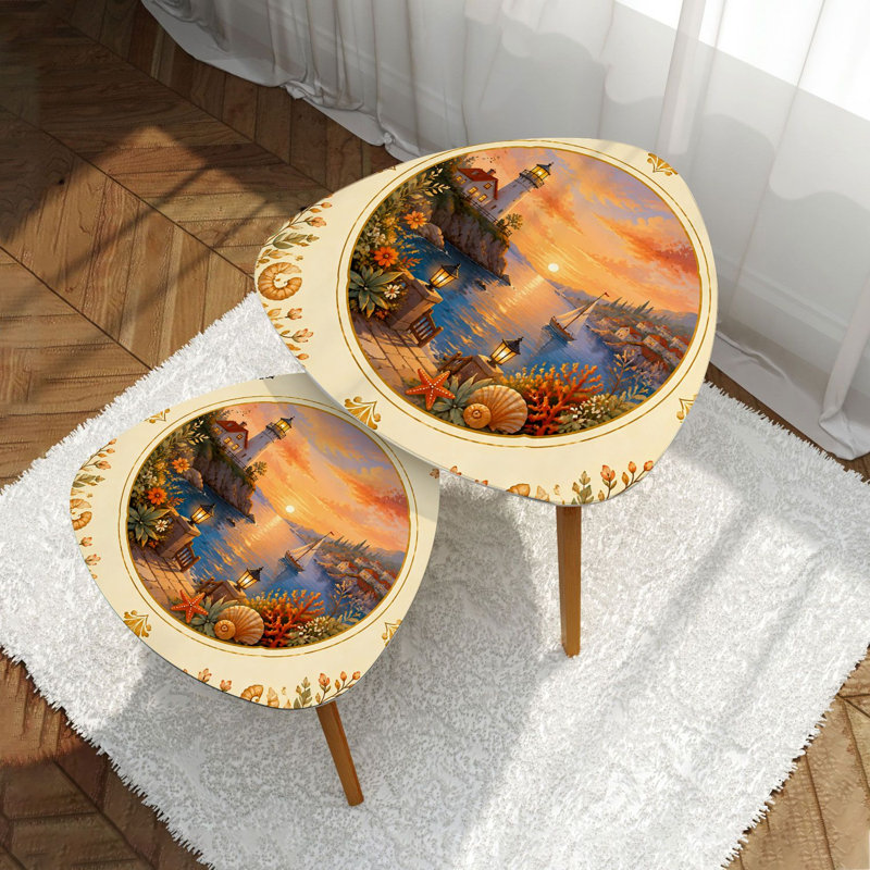 Ensemble de 2 tables basses gigognes Triangle Sunset