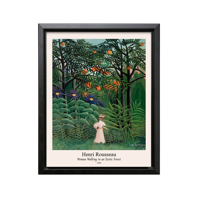 Henri Rousseau - Femme qui marche, 11"H x 14"W, Canvas, Black Framed