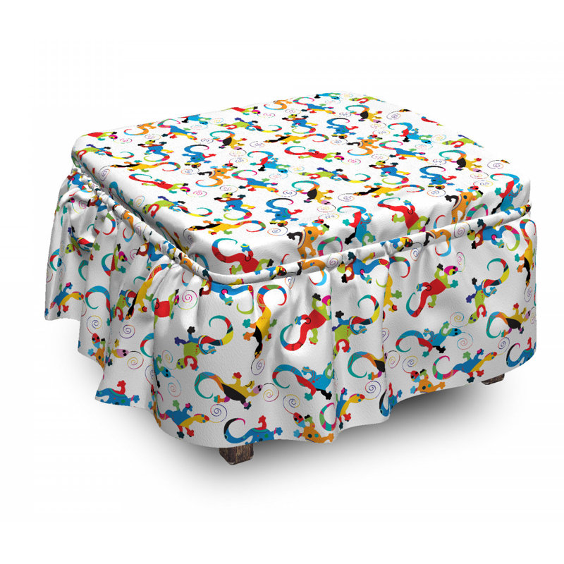 Housse pour repose-pieds lizards dessiné spirale