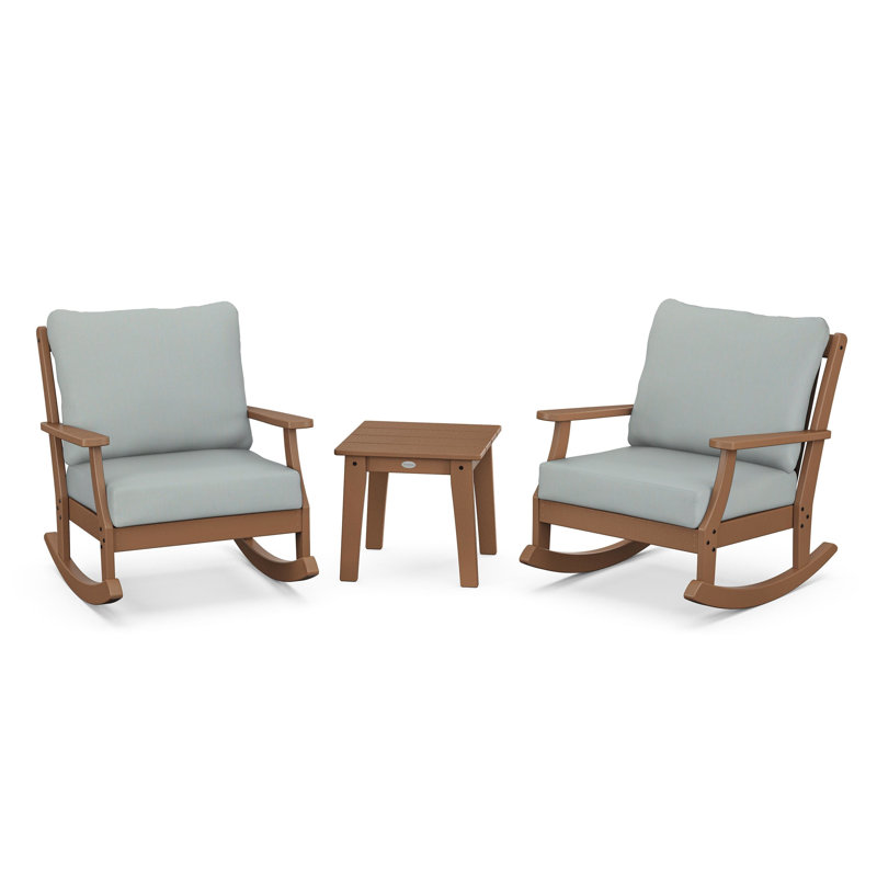 Braxton 3-Piece Deep Seating Rocker Set, Black, Spa